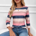 Casual Color Gradient Round Neck Long Sleeve T-shirt